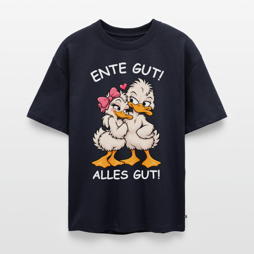 Ente gut Unisex Premium Oversized Organic T-Shirt - Navy