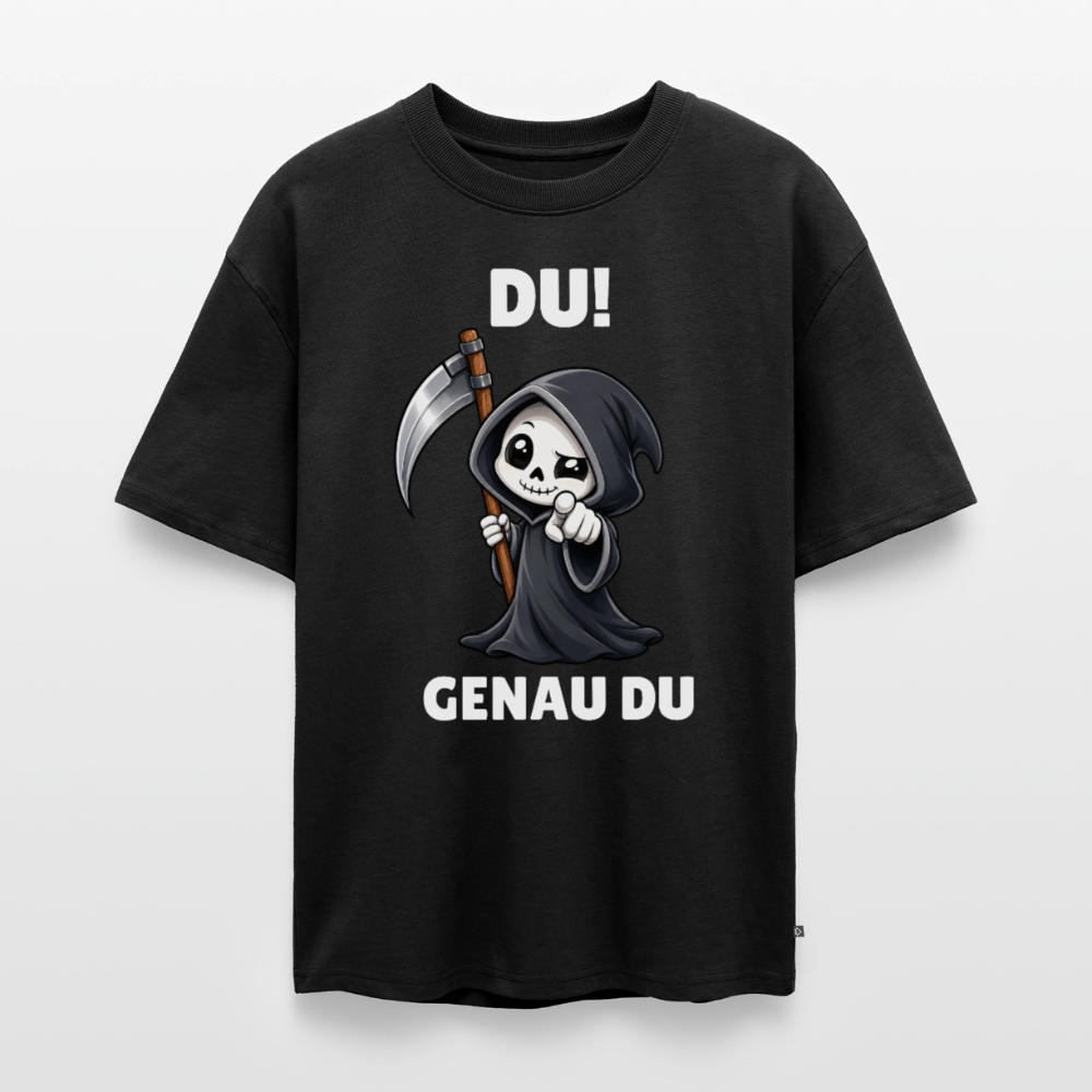 Genau du Unisex Premium Oversized Organic T-Shirt - Schwarz