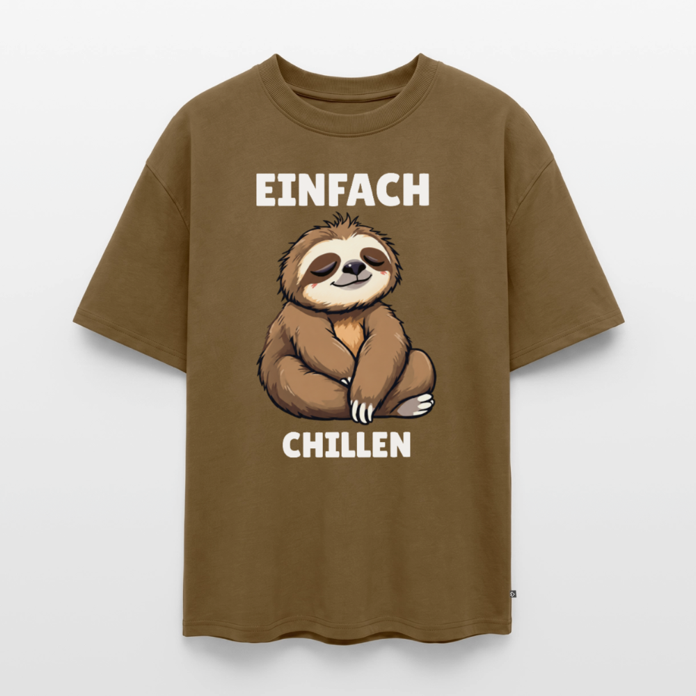 Einfach chillen Unisex Premium Oversized Organic T-Shirt - Nussbraun