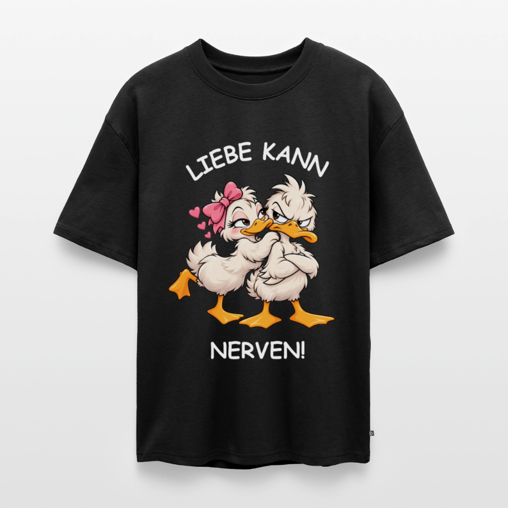 Liebe kann Unisex Premium Oversized Organic T-Shirt - Schwarz