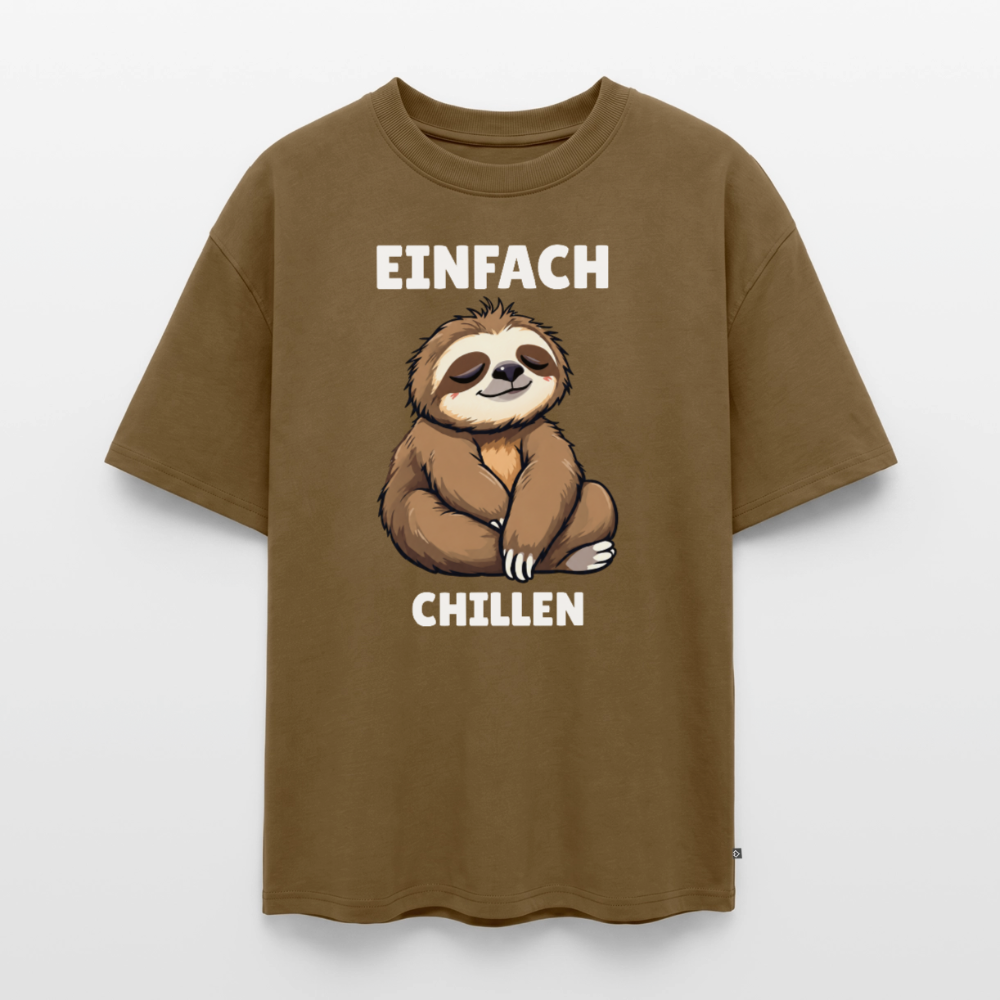 Einfach chillen Unisex Premium Oversized Organic T-Shirt - Nussbraun