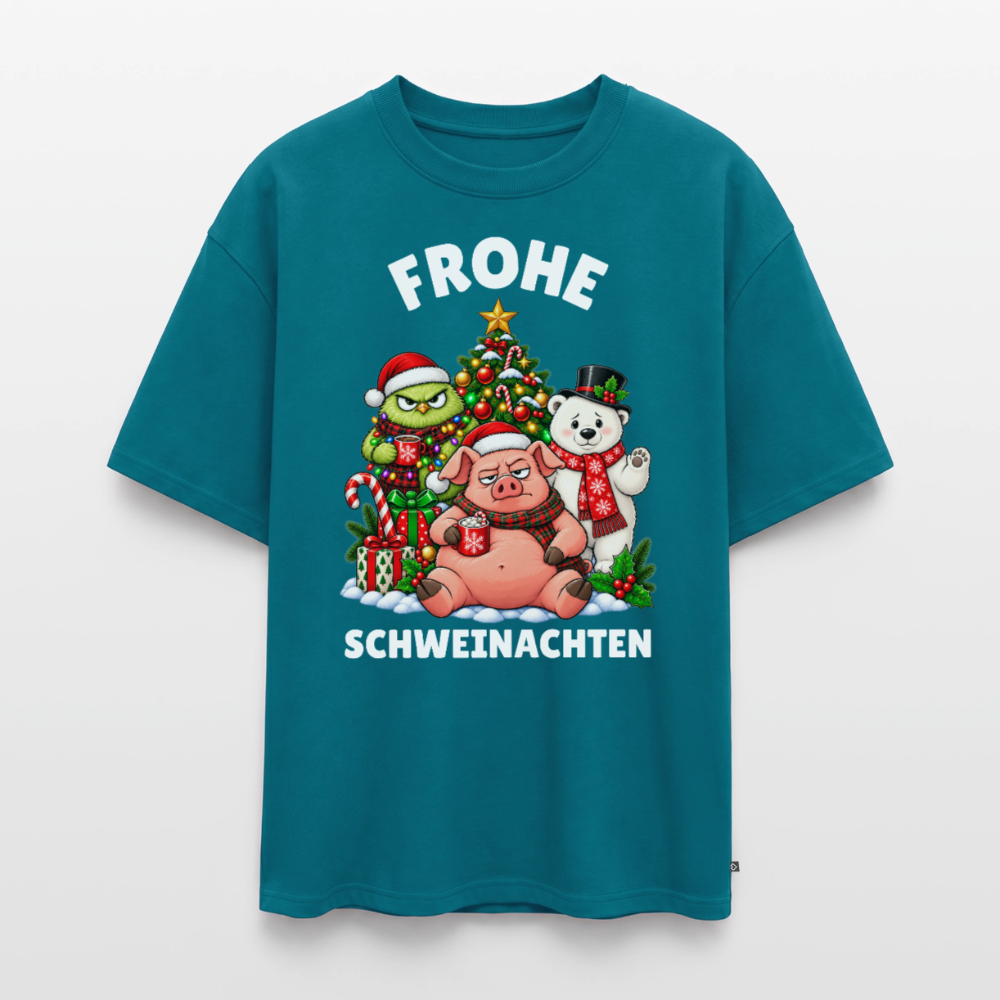 Schweinachten Unisex Premium Oversized Organic T-Shirt - Petrol