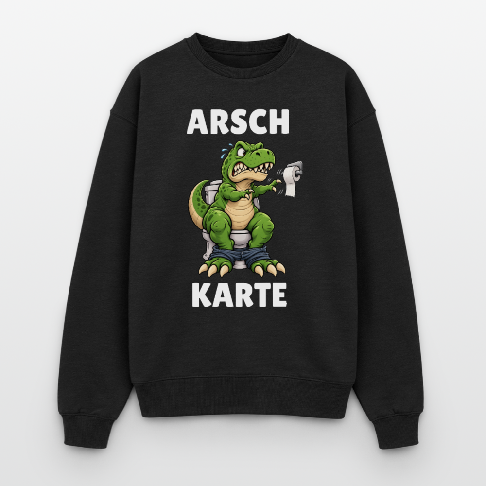Arsch Karte Oversized Heavyweight Sweater - Schwarz