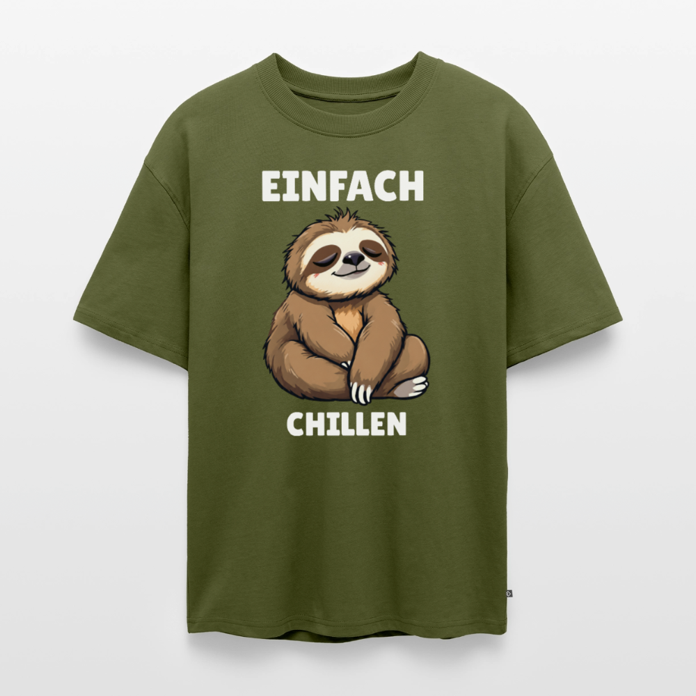 Einfach chillen Unisex Premium Oversized Organic T-Shirt - Khaki