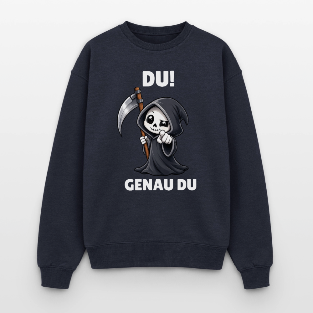 Genau Du Oversized Heavyweight Sweater - Navy