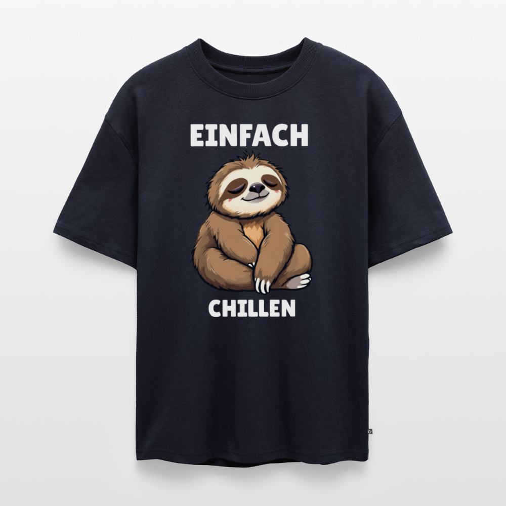 Einfach chillen Unisex Premium Oversized Organic T-Shirt - Navy