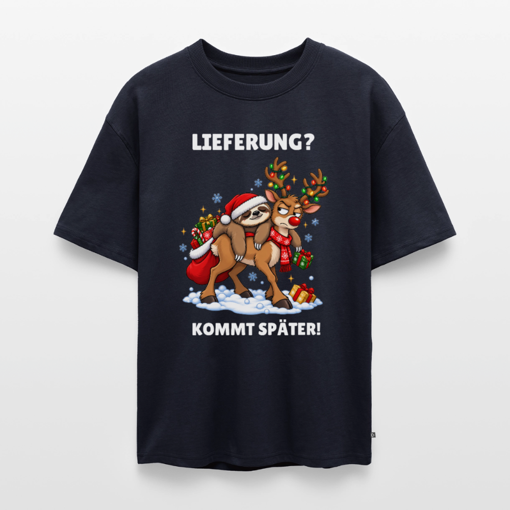 Lieferung Unisex Premium Oversized Organic T-Shirt - Navy