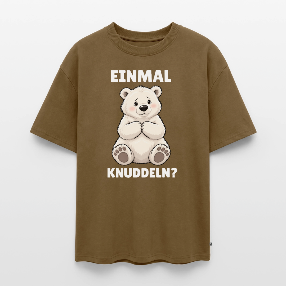 EInmal Knuddeln Unisex Premium Oversized Organic T-Shirt - Nussbraun