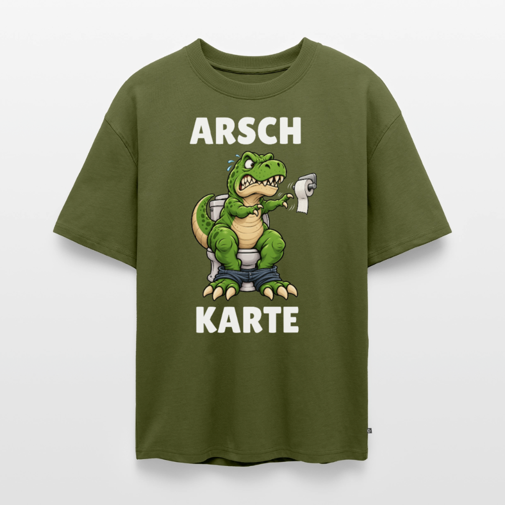 Arsch Karte Unisex Premium Oversized Organic T-Shirt - Khaki