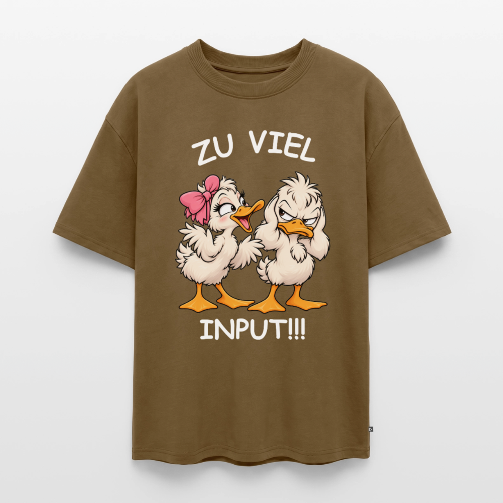 Zu viel Input Unisex Premium Oversized Organic T-Shirt - Nussbraun