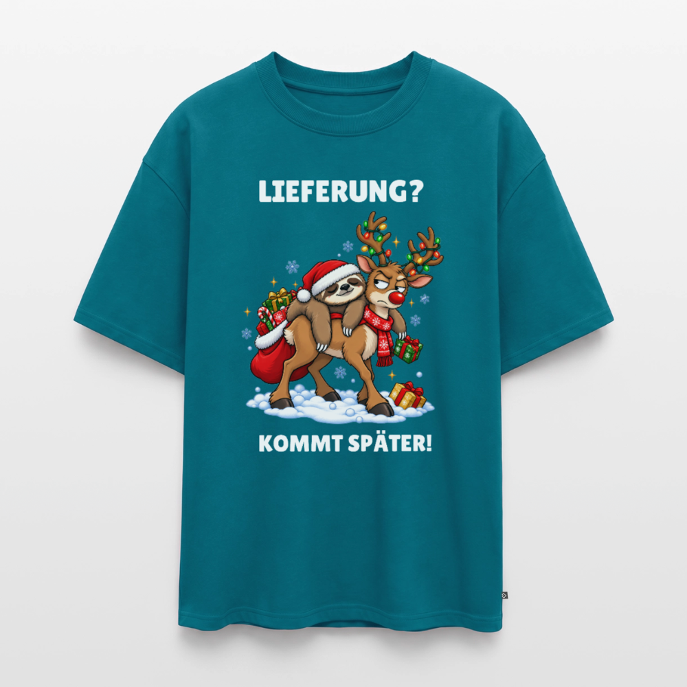 Lieferung Unisex Premium Oversized Organic T-Shirt - Petrol