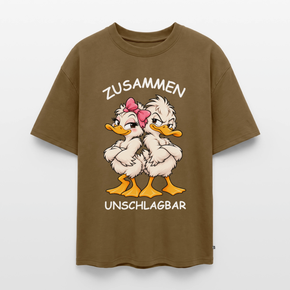 Unschlagbar  Unisex Premium Oversized Organic T-Shirt - Nussbraun
