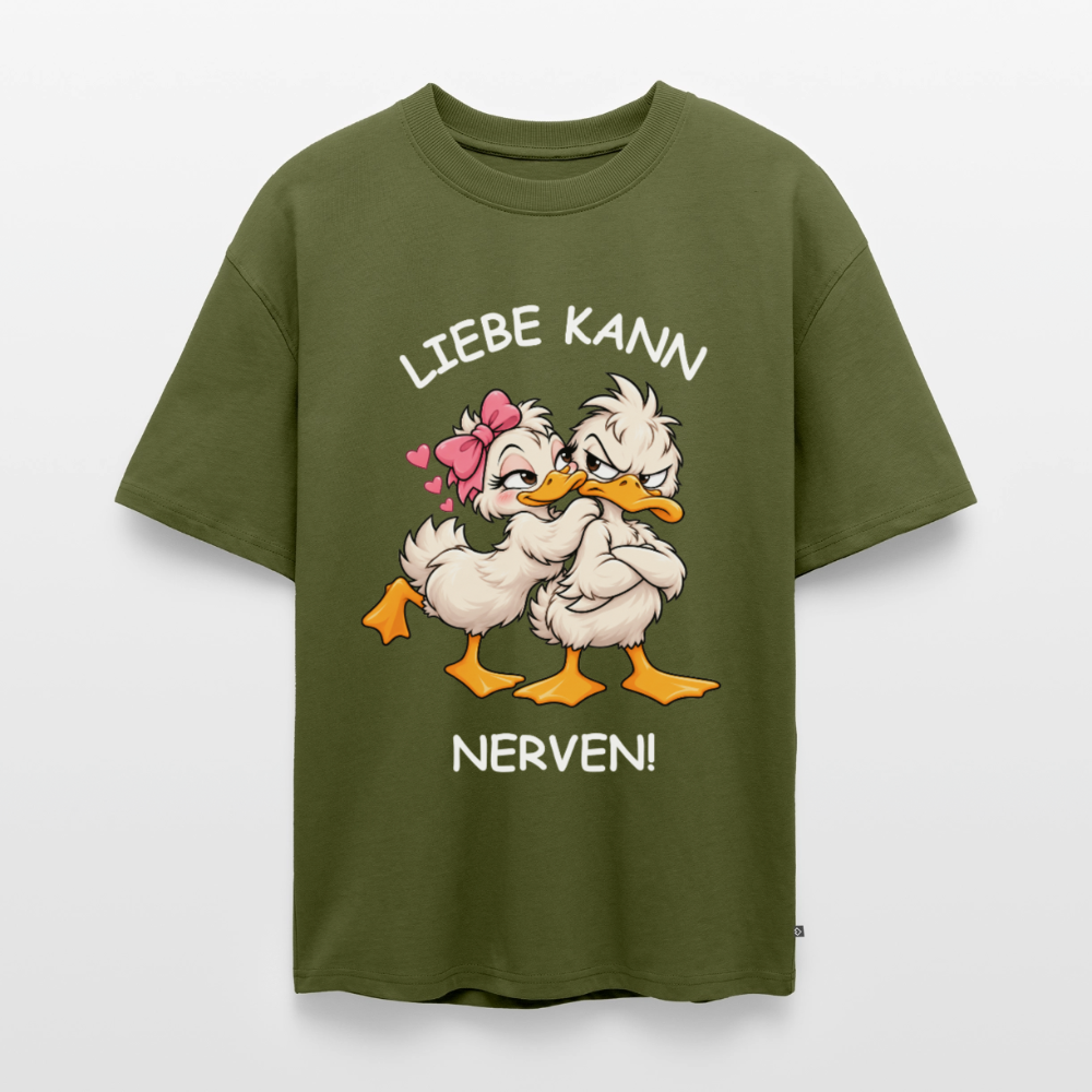 Liebe kann Unisex Premium Oversized Organic T-Shirt - Khaki