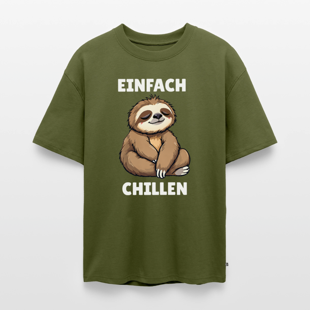 Einfach chillen Unisex Premium Oversized Organic T-Shirt - Khaki