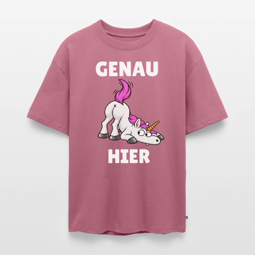 Genau hier  Unisex Premium Oversized Organic T-Shirt - Mauve