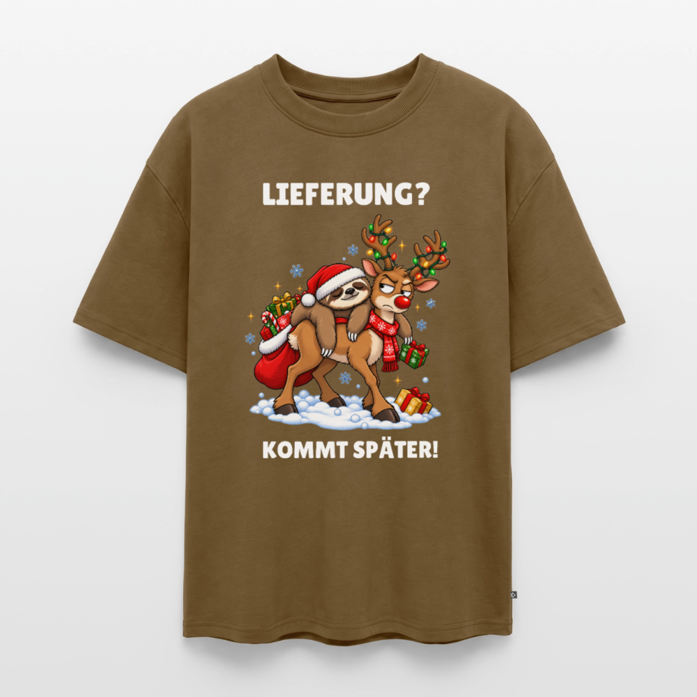 Lieferung Unisex Premium Oversized Organic T-Shirt - Nussbraun