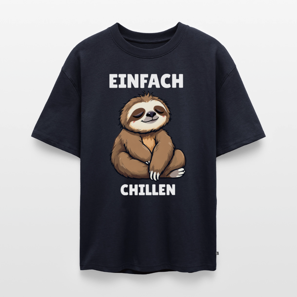 Einfach chillen Unisex Premium Oversized Organic T-Shirt - Navy