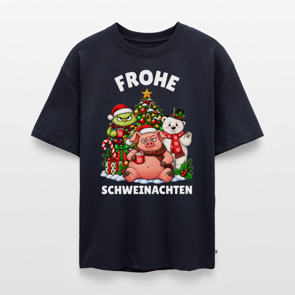 Schweinachten Unisex Premium Oversized Organic T-Shirt - Navy