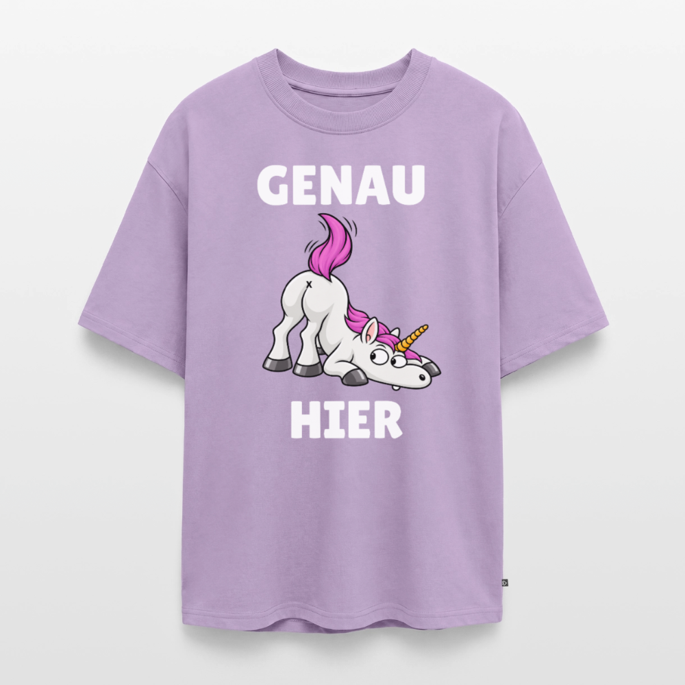 Genau hier  Unisex Premium Oversized Organic T-Shirt - Lavendel