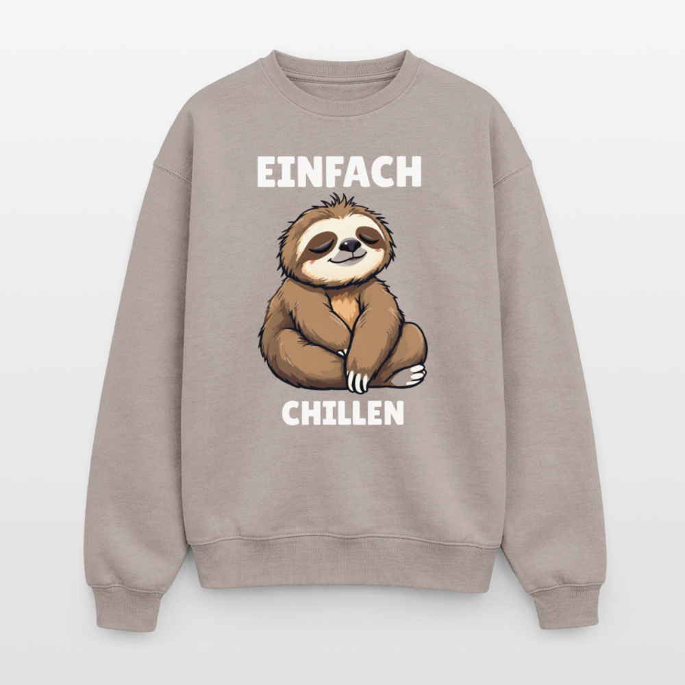 Einfach Chillen Oversized Heavyweight Sweater - Taupe