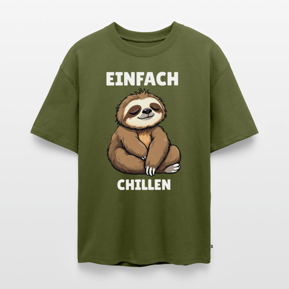 Einfach chillen Unisex Premium Oversized Organic T-Shirt - Khaki