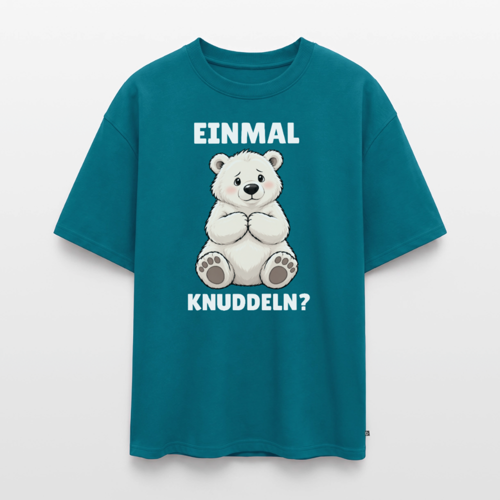 EInmal Knuddeln Unisex Premium Oversized Organic T-Shirt - Petrol