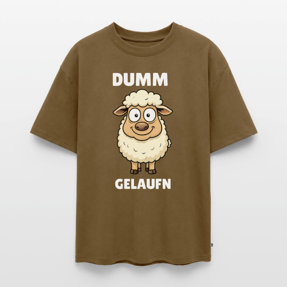 Dumm gelaufen Unisex Premium Oversized Organic T-Shirt - Nussbraun