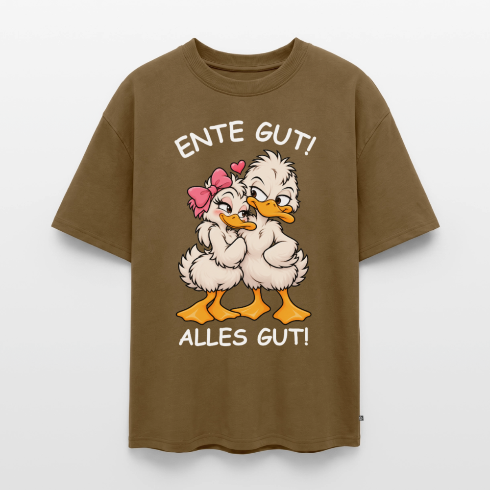 Ente gut  Unisex Premium Oversized Organic T-Shirt - Nussbraun