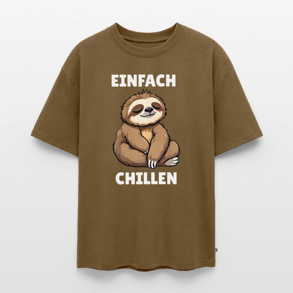 Einfach chillen Unisex Premium Oversized Organic T-Shirt - Nussbraun