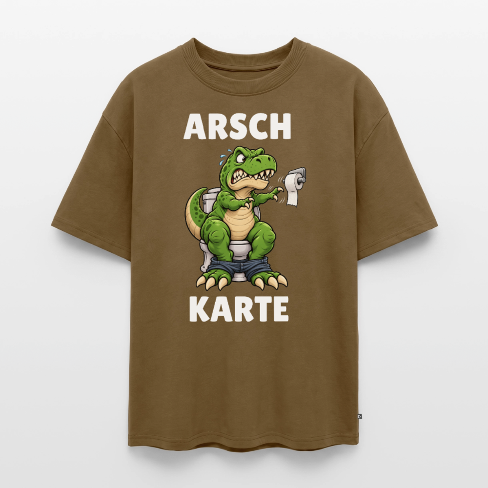 Arsch Karte Unisex Premium Oversized Organic T-Shirt - Nussbraun