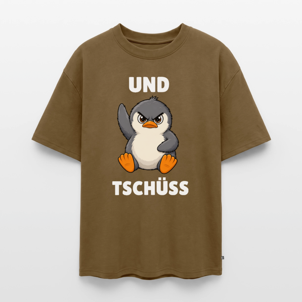 Und Tschüss Unisex Premium Oversized Organic T-Shirt - Nussbraun