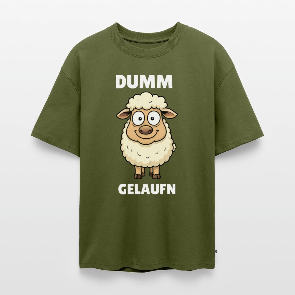 Dumm gelaufen Unisex Premium Oversized Organic T-Shirt - Khaki