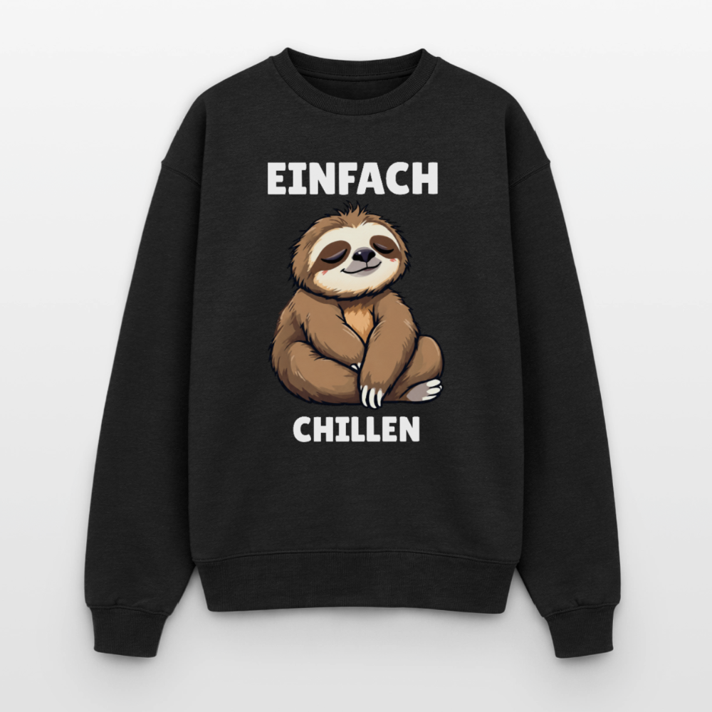Einfach Chillen Oversized Heavyweight Sweater - Schwarz