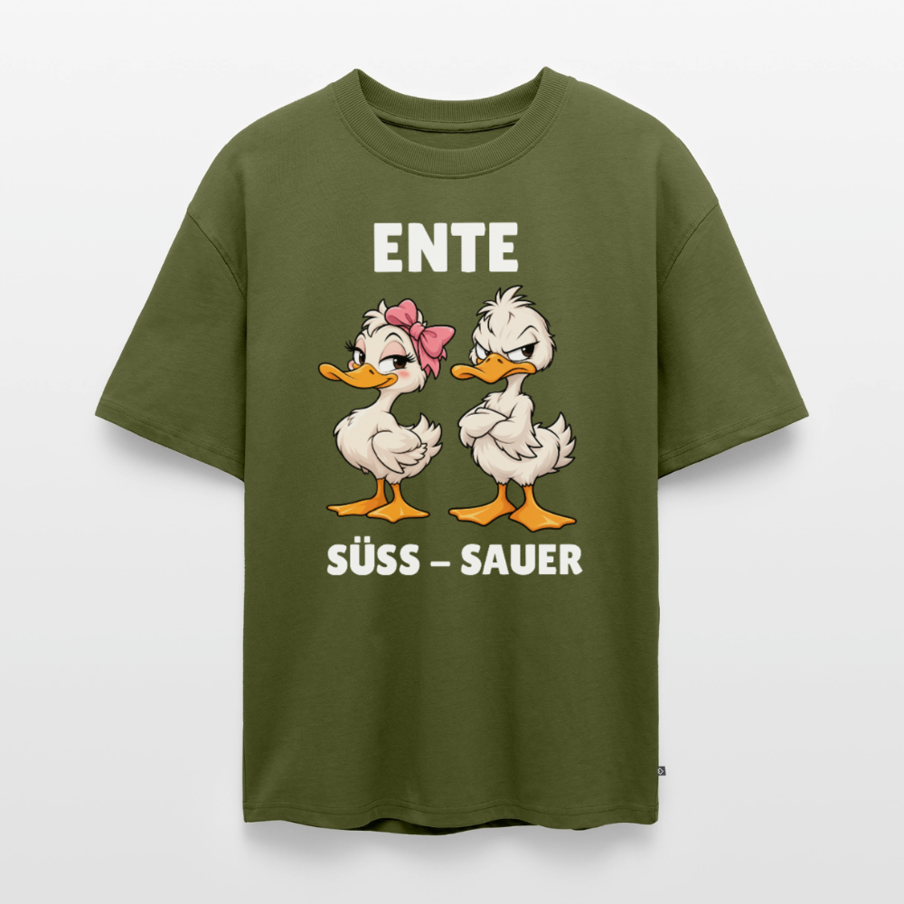 Ente Unisex Premium Oversized Organic T-Shirt - Khaki