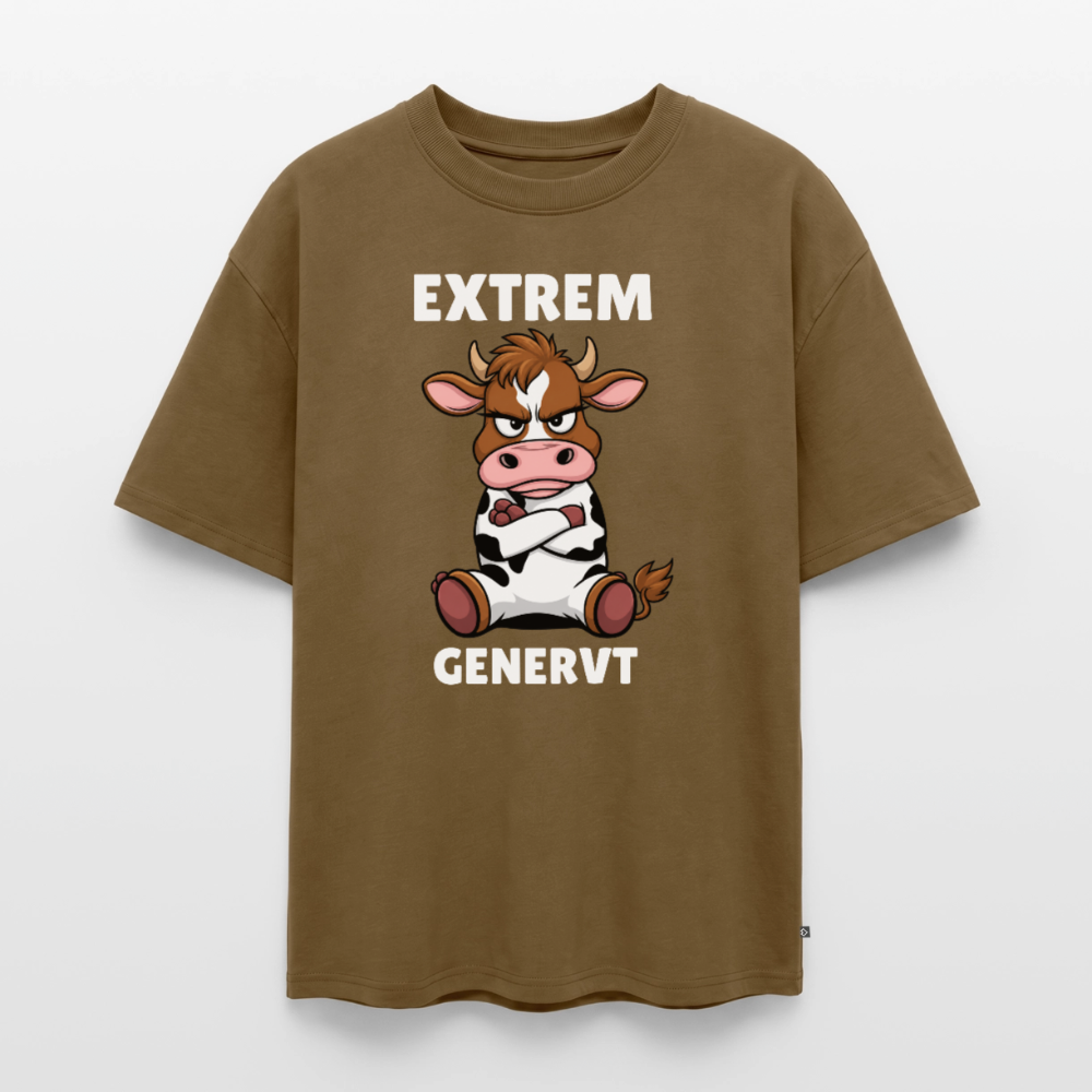 Extrem genervt  Unisex Premium Oversized Organic T-Shirt - Nussbraun