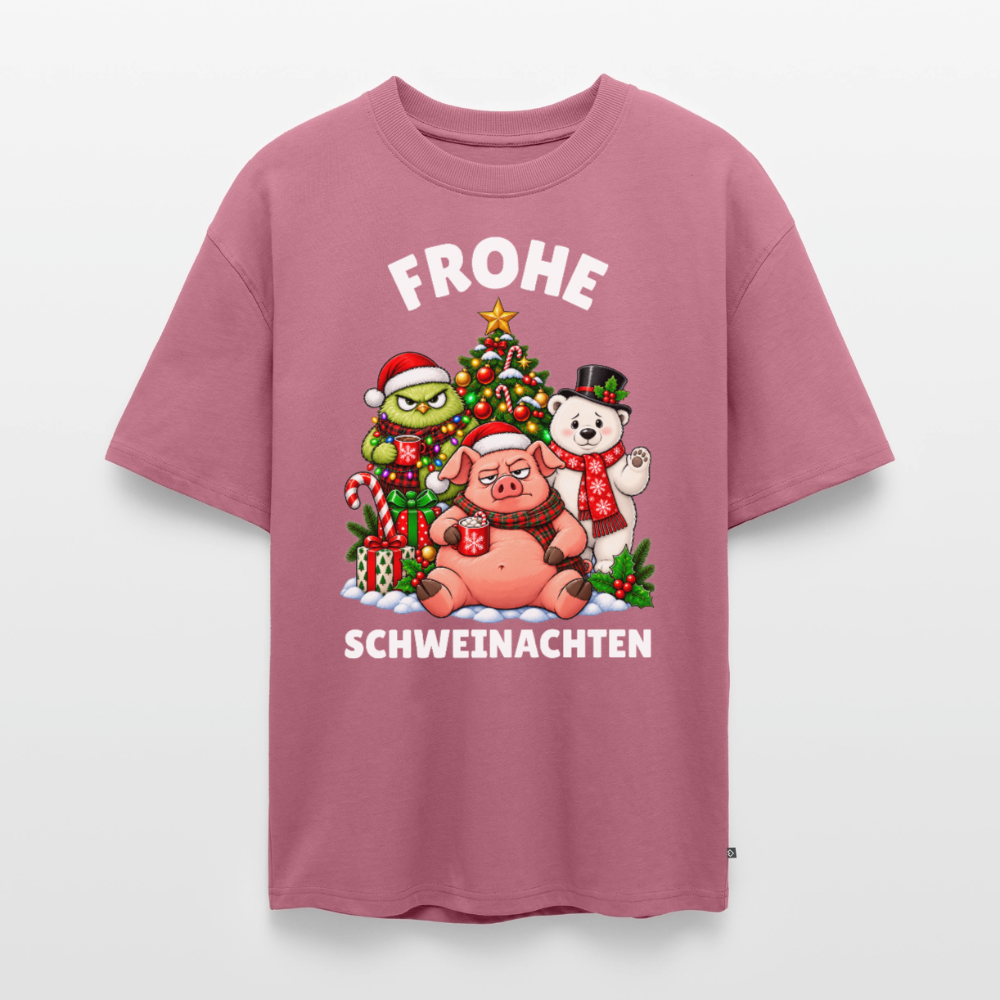 Schweinachten Unisex Premium Oversized Organic T-Shirt - Mauve
