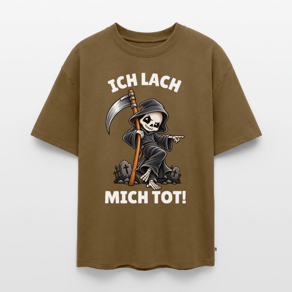 Ich lach Unisex Premium Oversized Organic T-Shirt - Nussbraun