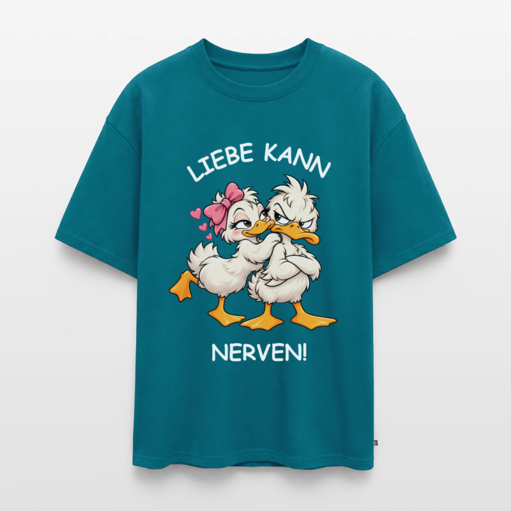 Liebe kann Unisex Premium Oversized Organic T-Shirt - Petrol