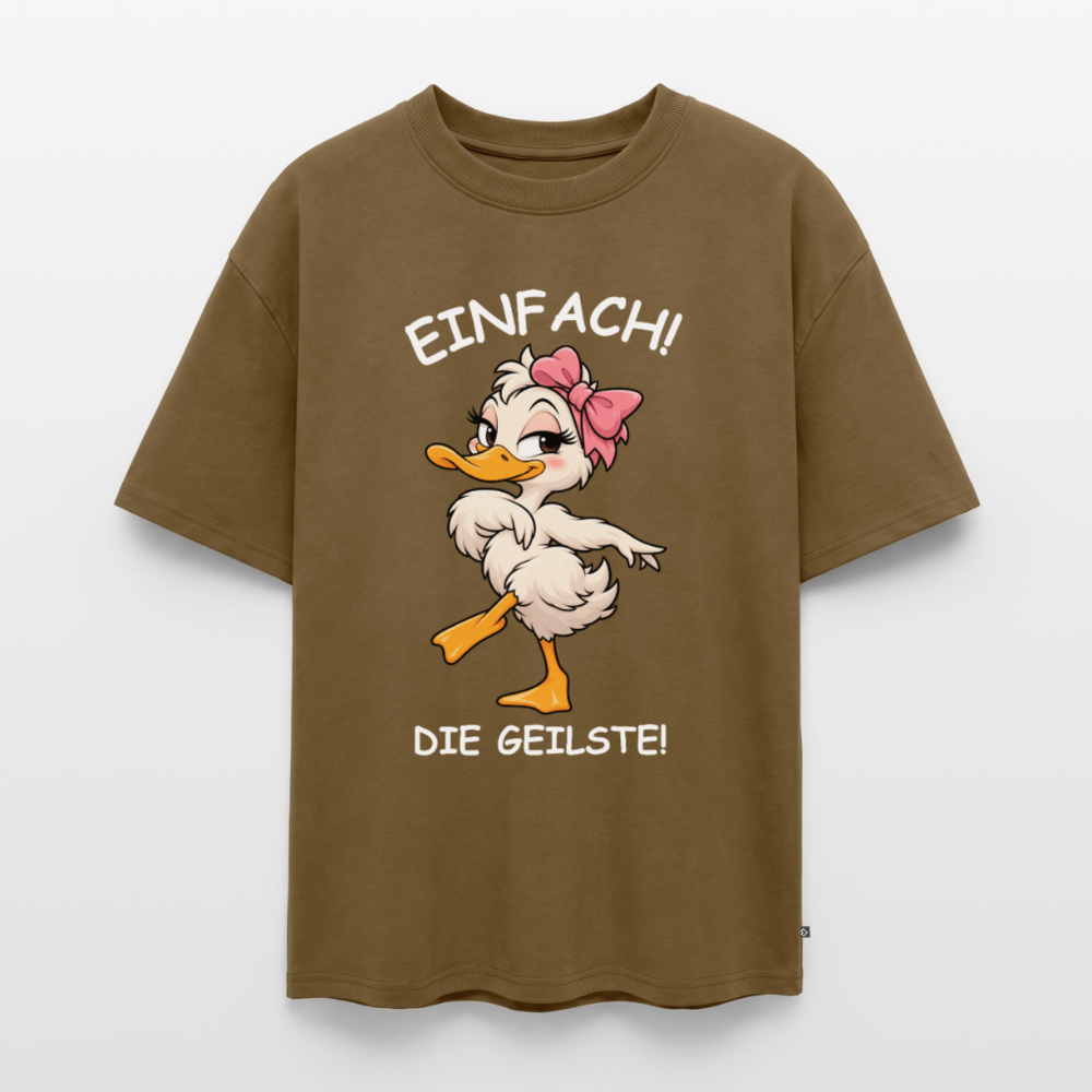 Die geilste  Unisex Premium Oversized Organic T-Shirt - Nussbraun