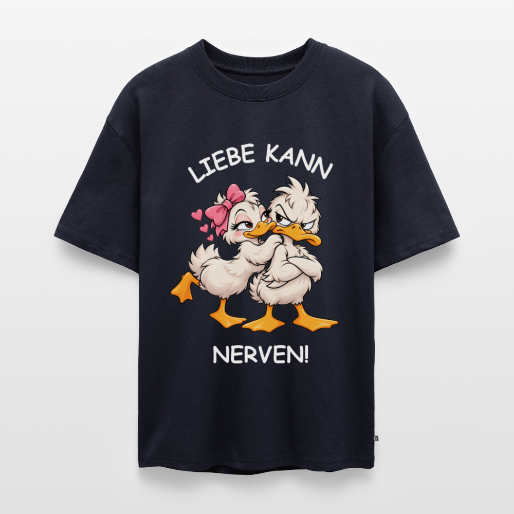 Liebe kann Unisex Premium Oversized Organic T-Shirt - Navy
