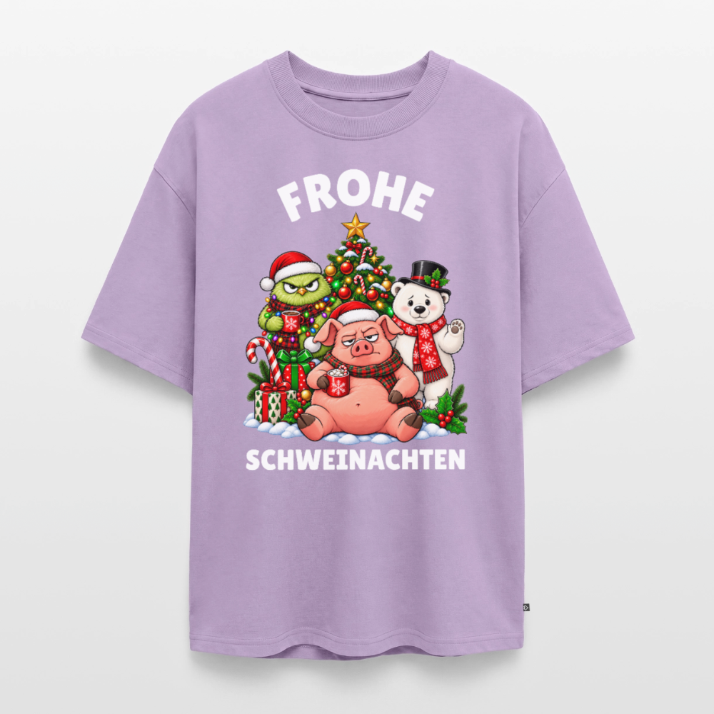 Schweinachten Unisex Premium Oversized Organic T-Shirt - Lavendel