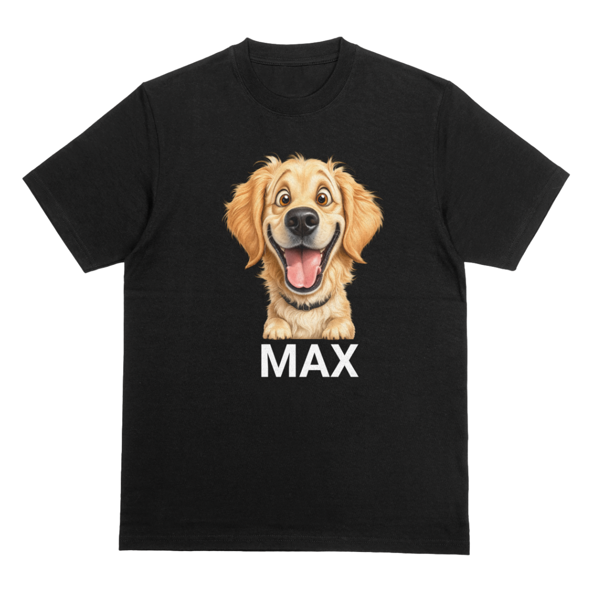 Dein Cartoon Design T-Shirt mit Hunde-Karikatur und Namen
